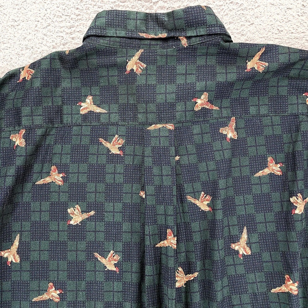 Brooks Brothers Shirt Mens Large Green Animal Print Vintage Sport Shirt‎ - Picture 4 of 8